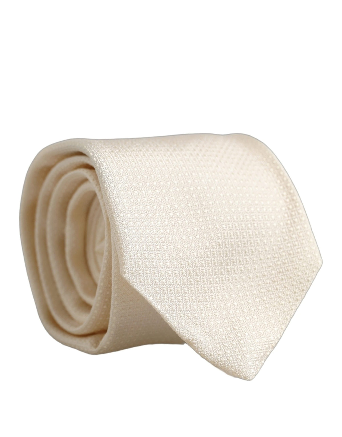 Men Off White Silk Textured Adjustable Tied Necktie Tie