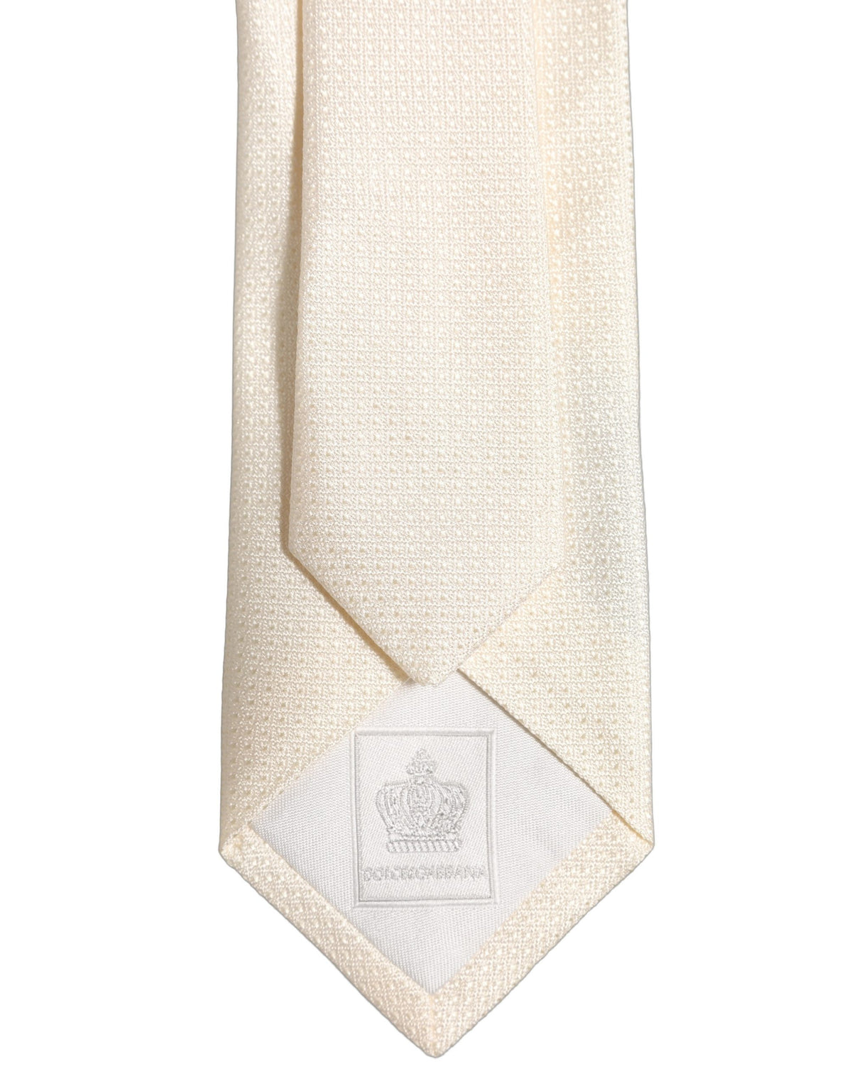 Men Off White Silk Textured Adjustable Tied Necktie Tie
