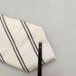 Men Off White Silk Stripes Adjustable Tied Necktie Tie