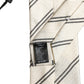 Men Off White Silk Stripes Adjustable Tied Necktie Tie