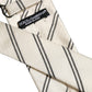 Men Off White Silk Stripes Adjustable Tied Necktie Tie