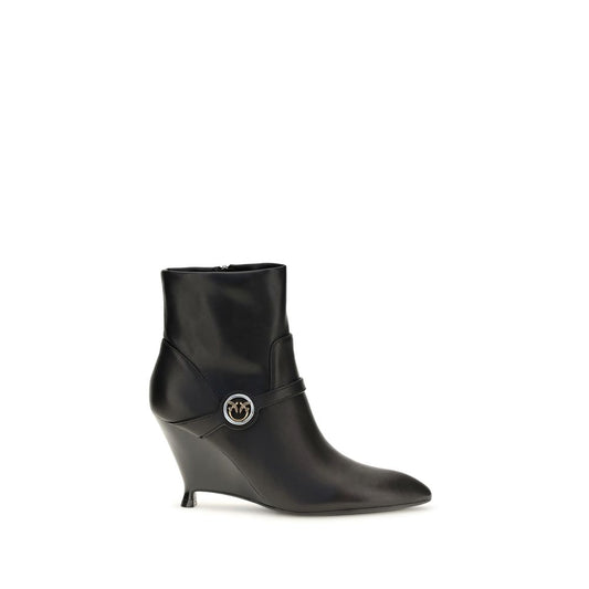 Black Calf Leather Bos Taurus Ankle Boots