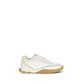 White Fabric Low Top Sneakers