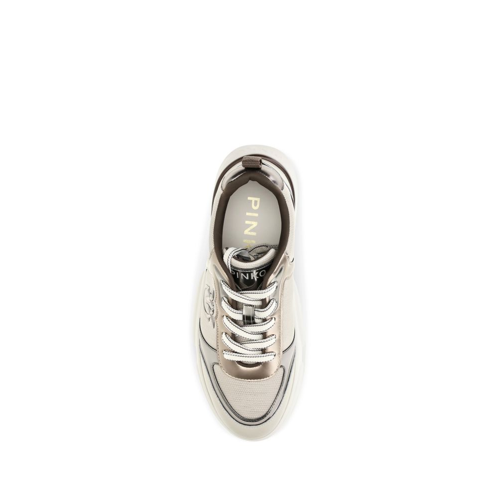 Beige Calf Leather Bos Taurus Chunky Sneakers