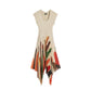 Beige Polyester Long Dress