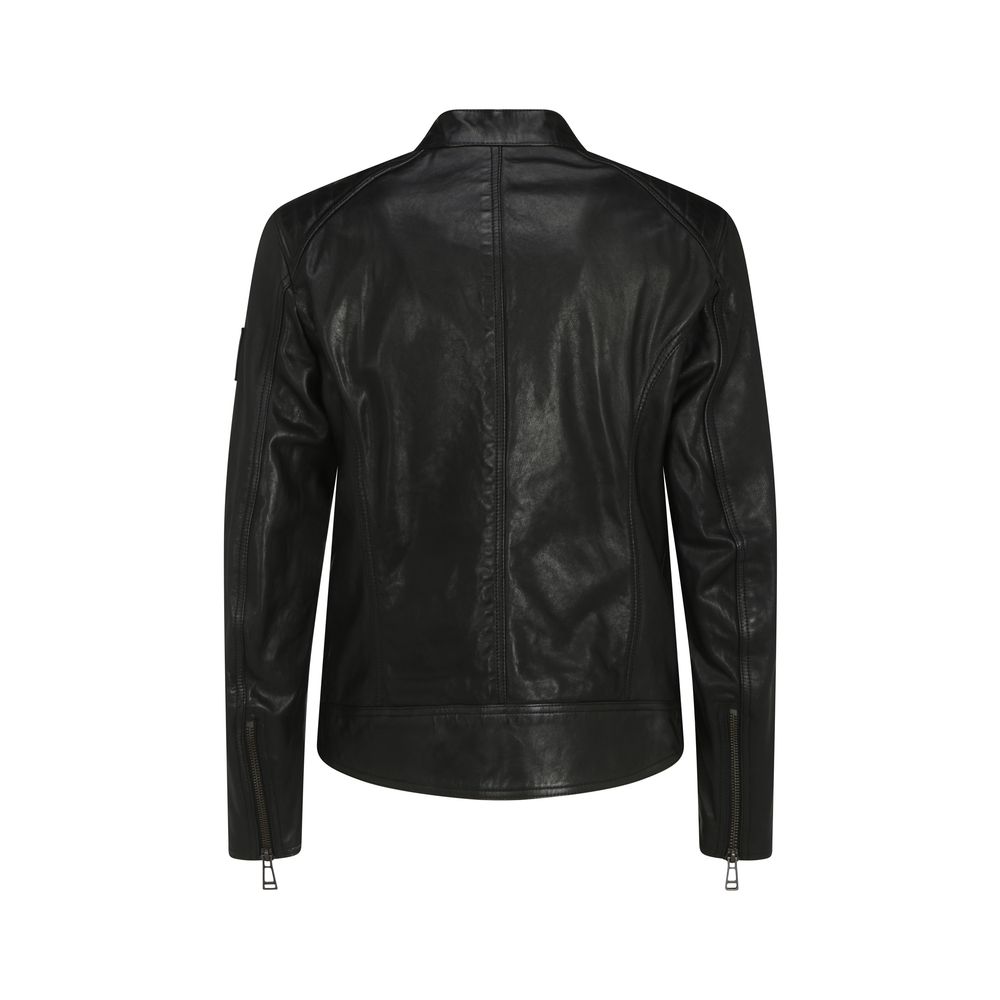 Black Lamb Ovis Aries Leather Jacket