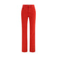 Red Cotton Casual Pants