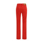 Red Cotton Casual Pants