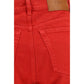 Red Cotton Casual Pants