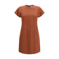 Brown Viscose Casual Dress