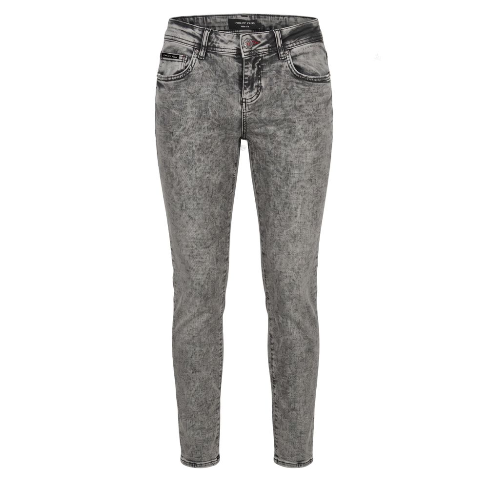 Grey Cotton Women Jeans