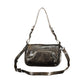 Brown Polyurethane Women's Bag with Embroidery and Magnet Closure