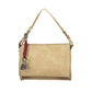 Beige Polyurethane Women's Bag with Removable Strap and Compartments