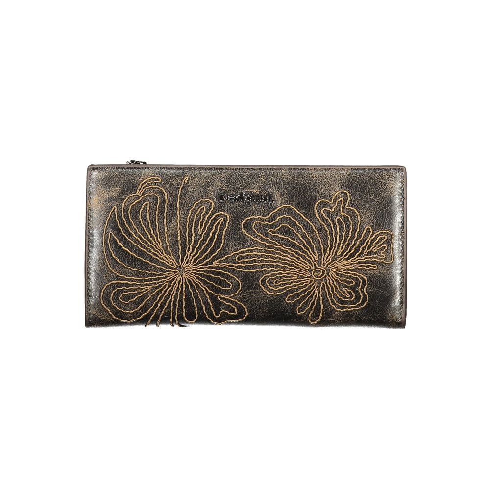 Brown Polyurethane Women's Wallet