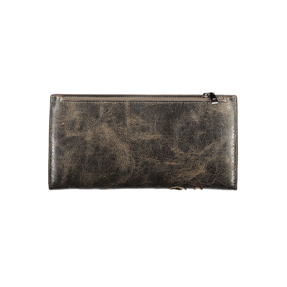 Brown Polyurethane Women's Wallet