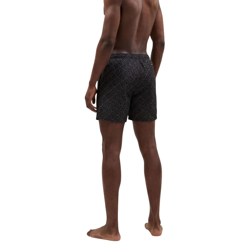 Black Polyester Swim Shorts