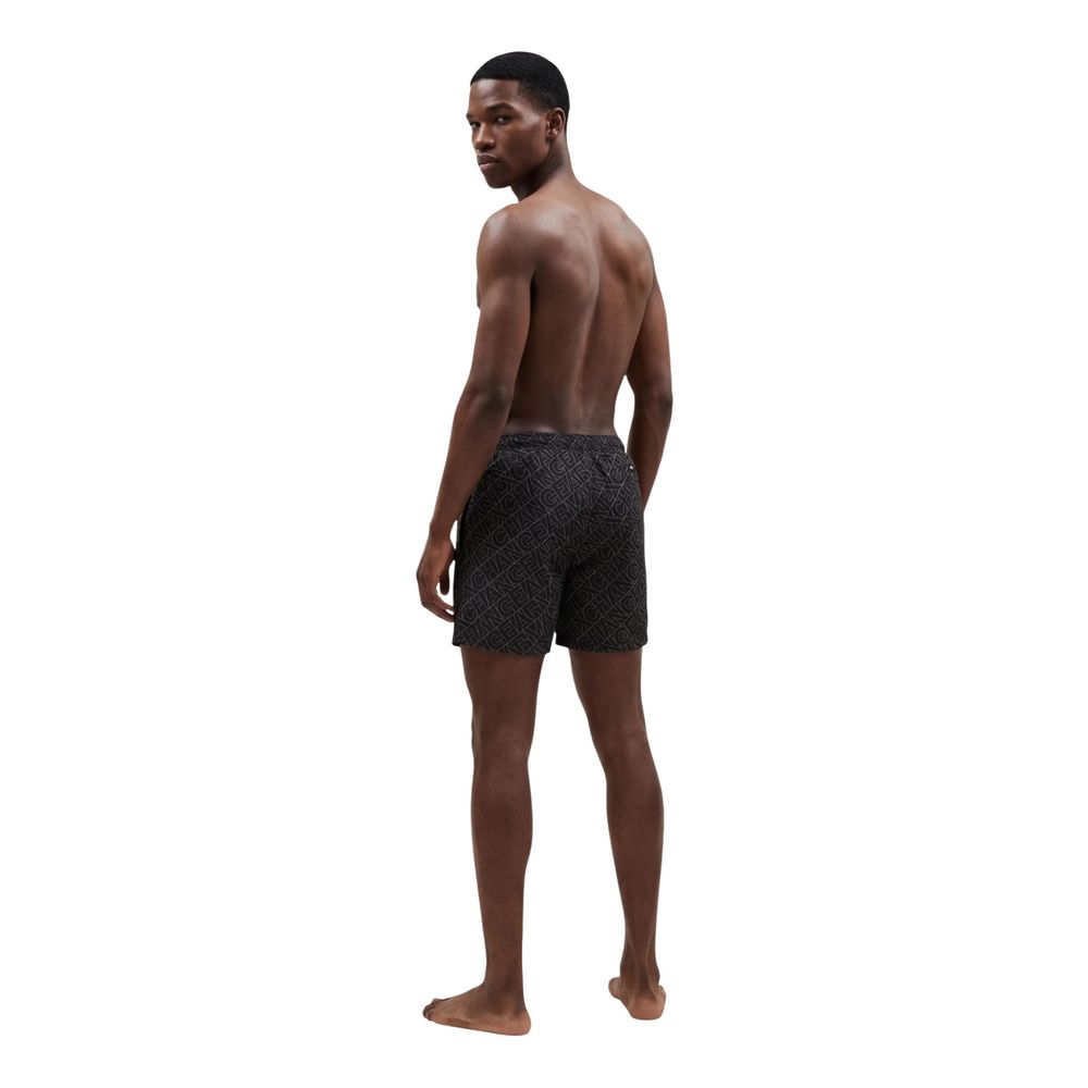 Black Polyester Swim Shorts