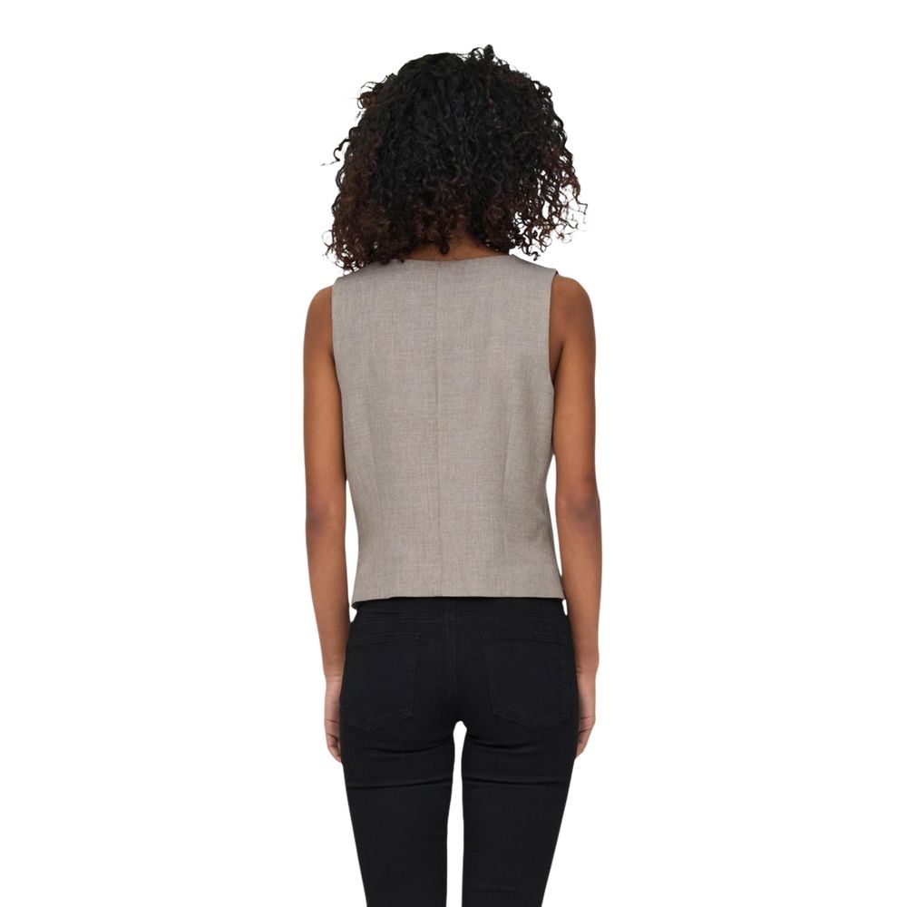 Beige Polyester Waistcoat