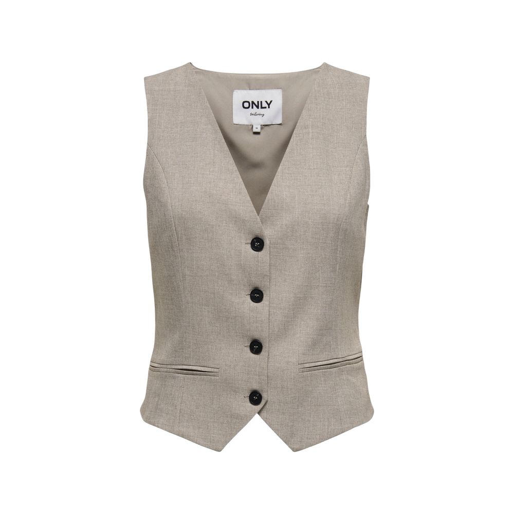 Beige Polyester Waistcoat