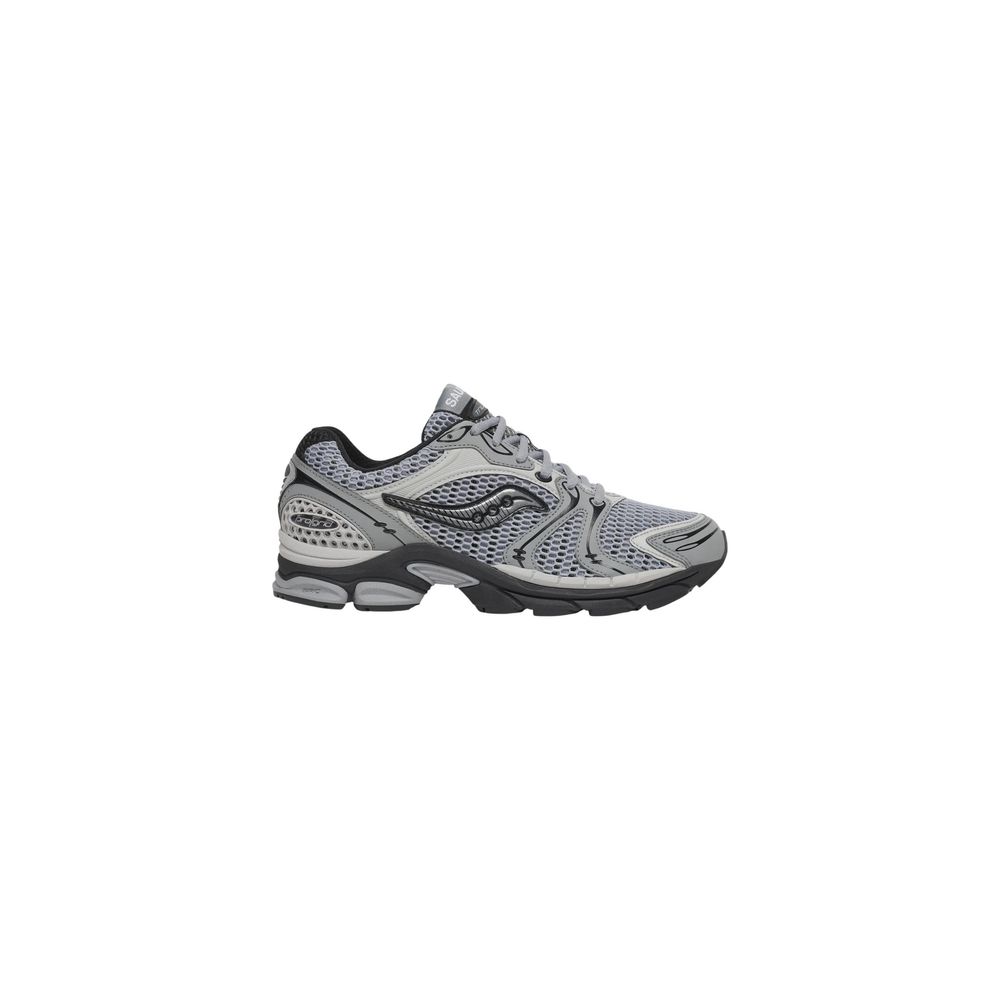 Gray Synthetic Athletic Sneakers