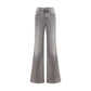 Gray Cotton Flared Jeans