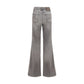 Gray Cotton Flared Jeans