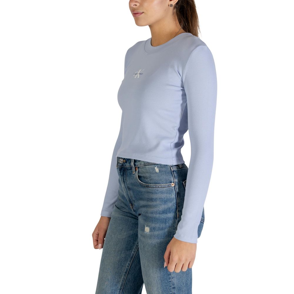 Blue Cotton Long Sleeve T-Shirt