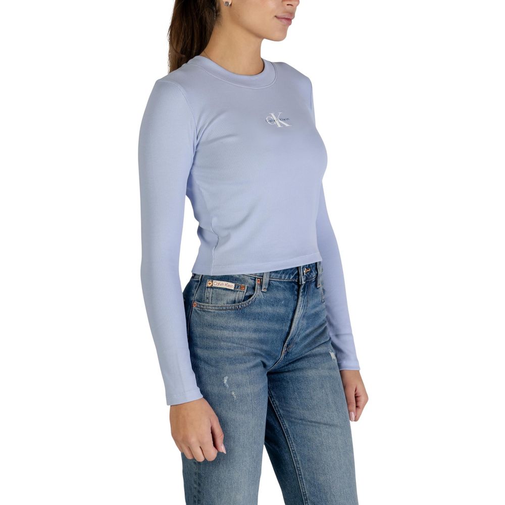 Blue Cotton Long Sleeve T-Shirt