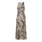 Brown Polyester Long Dress