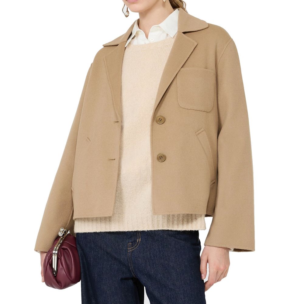 Brown Polyamide Full-Length Jacket