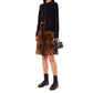 Brown Cotton Midi Skirt