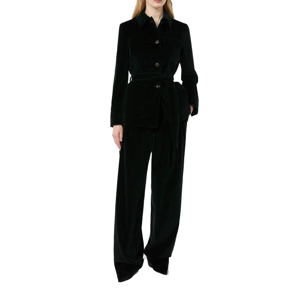Black Cotton Full-Length Jacket