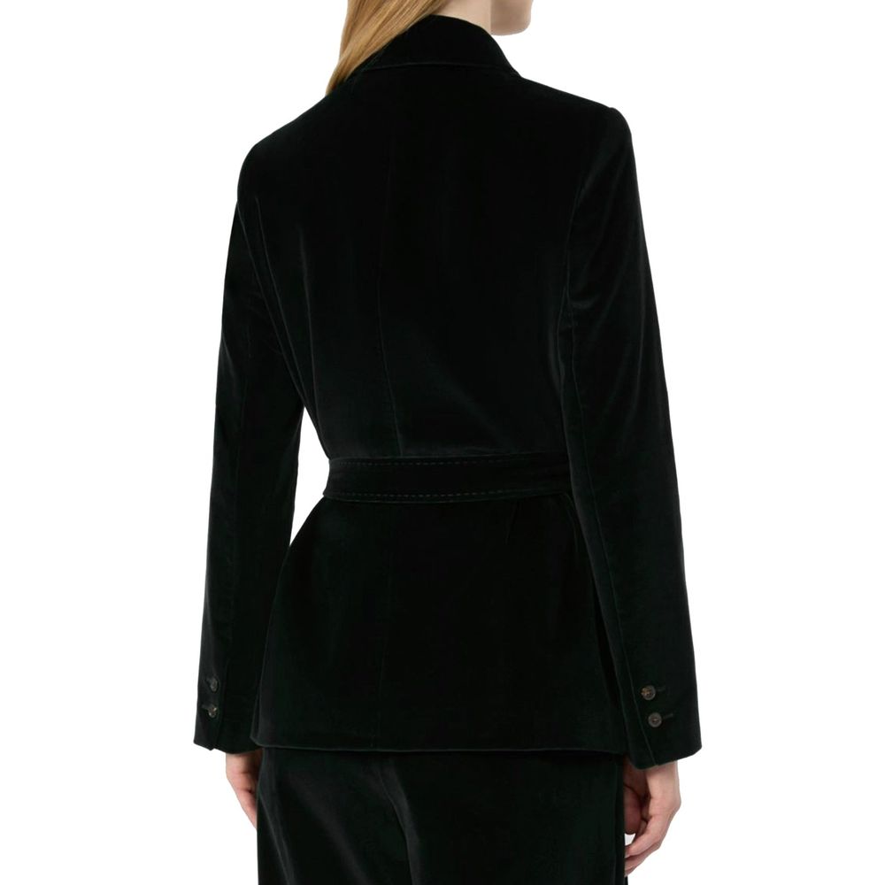 Black Cotton Full-Length Jacket
