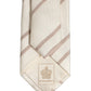 Men Off White Silk Stripes Adjustable Tied Necktie Tie