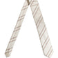Men Off White Silk Stripes Adjustable Tied Necktie Tie