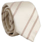 Men Off White Silk Stripes Adjustable Tied Necktie Tie