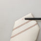 Men Off White Silk Stripes Adjustable Tied Necktie Tie