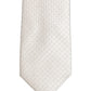 Men Off White Silk Woven Adjustable Tied Necktie Tie