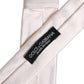 Men Off White Silk Satin Adjustable Tied Necktie Tie