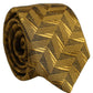 Men Gold Silk Woven Patterned Adjustable Tied Necktie Tie