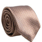 Men Brown Silk Micro Checked Adjustable Tied Necktie Tie
