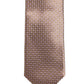 Men Brown Silk Micro Checked Adjustable Tied Necktie Tie