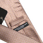 Men Brown Silk Micro Checked Adjustable Tied Necktie Tie