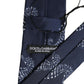 Dark Blue Silk Seahorse Print Adjustable Tied Necktie Tie