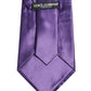 Men Purple Satin Silk Blend Adjustable Tied Necktie Tie
