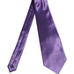 Men Purple Satin Silk Blend Adjustable Tied Necktie Tie