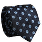 Men Blue Silk Geometric Adjustable Tied Necktie Tie
