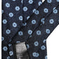 Men Blue Silk Geometric Adjustable Tied Necktie Tie