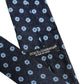 Men Blue Silk Geometric Adjustable Tied Necktie Tie