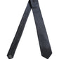 Men Blue Silk Geometric Adjustable Tied Necktie Tie